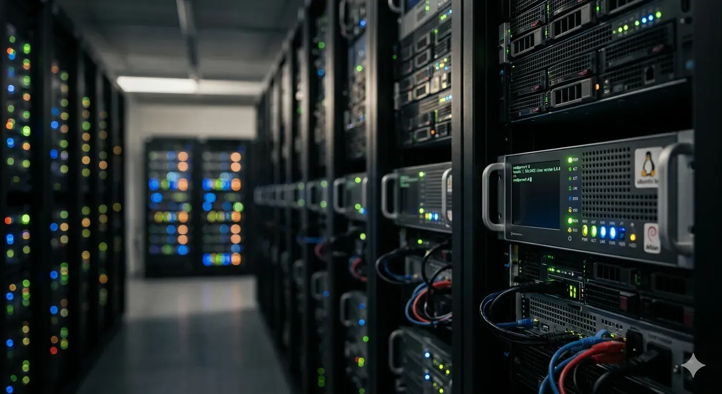 Server racks in data center